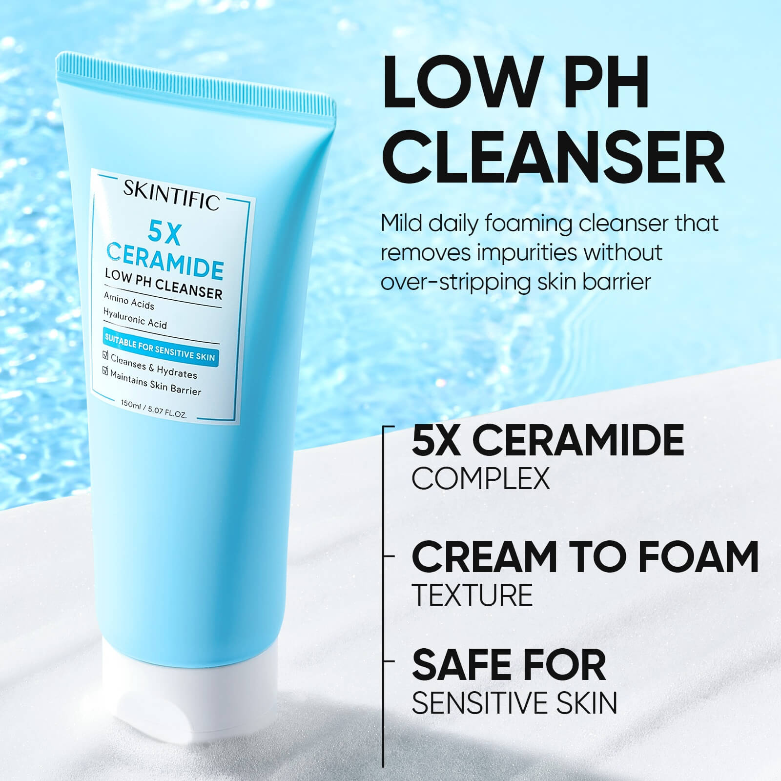 5X Ceramide Low pH Cleanser Facial Wash