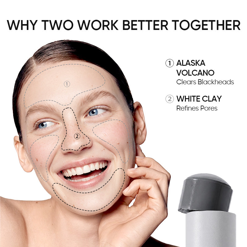 Dual Clay Blackhead Clearing & Smooth Skin Set 2pcs