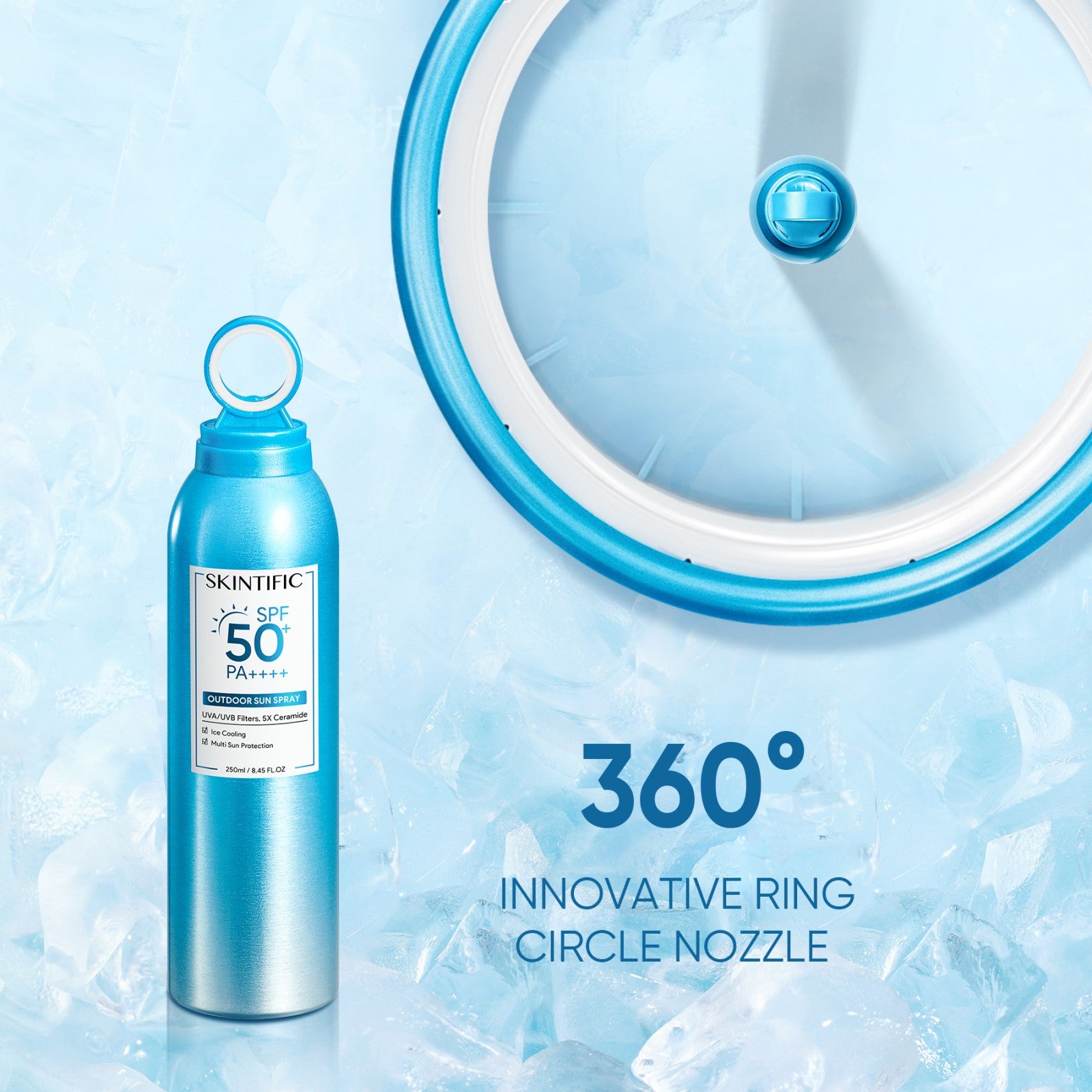 Outdoor Sun Spray SPF 50+ PA++++ Cooling Sunscreen for Face & Body