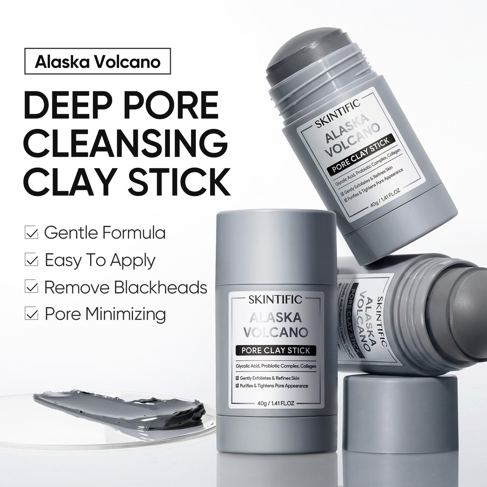 Deep Cleansing Clay Mask Set for Blackheads, Acne & Pore Care
