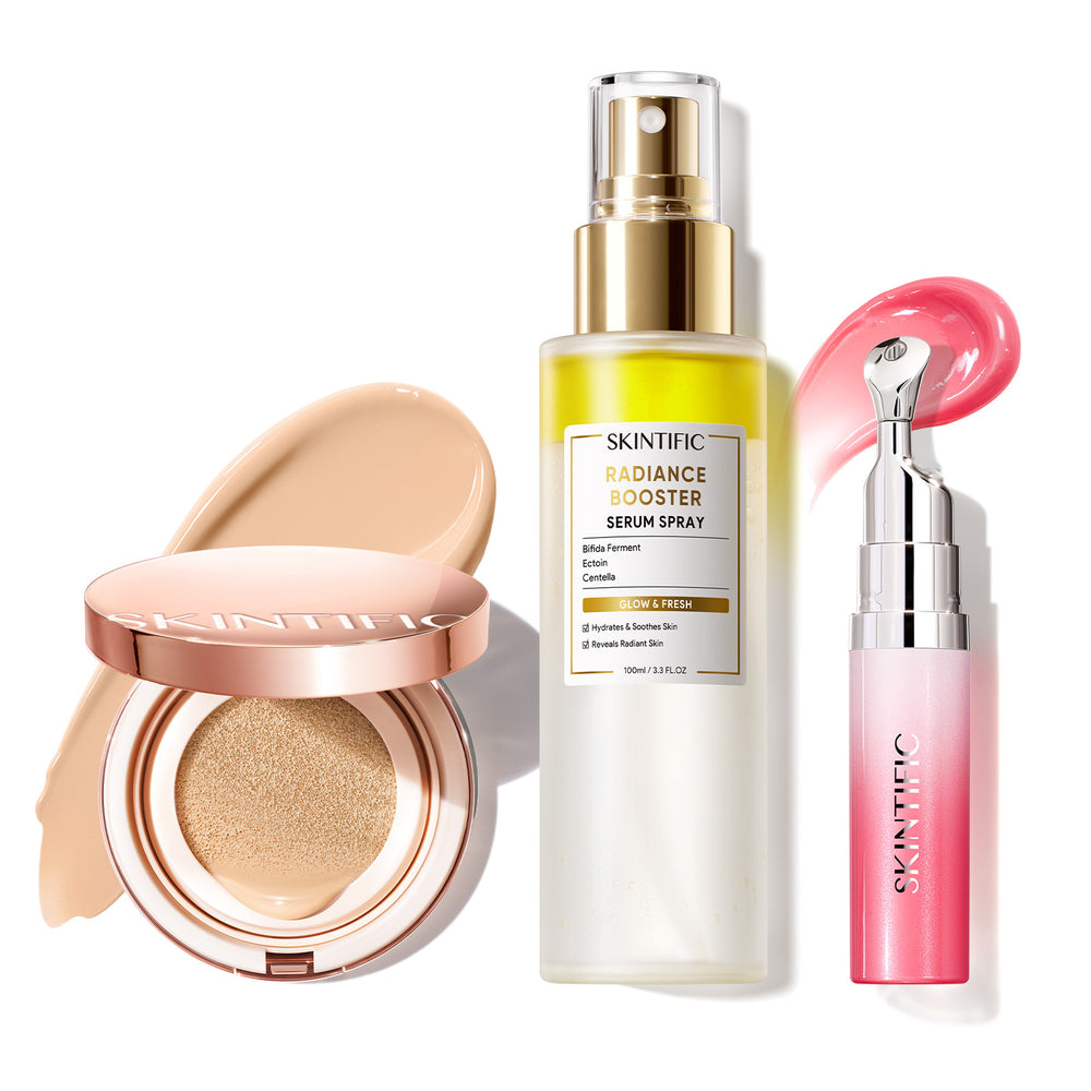 12-Hour Long-Lasting Cushion, Serum Spray & Lip Serum Set