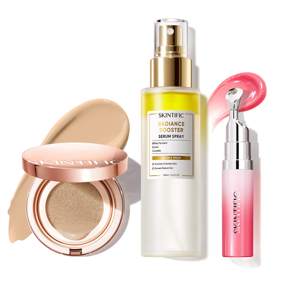 12-Hour Long-Lasting Cushion, Serum Spray & Lip Serum Set