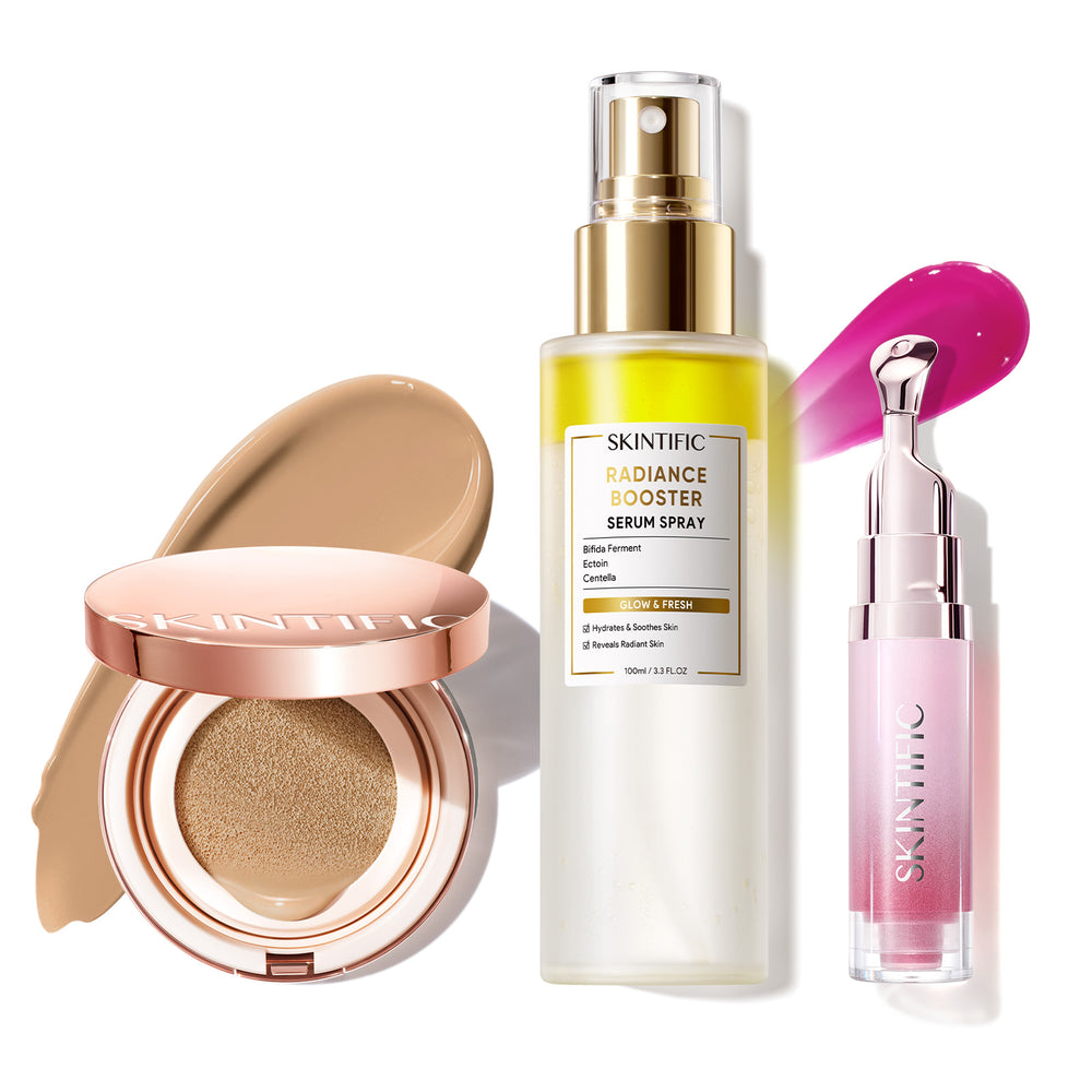 12-Hour Long-Lasting Cushion, Serum Spray & Lip Serum Set