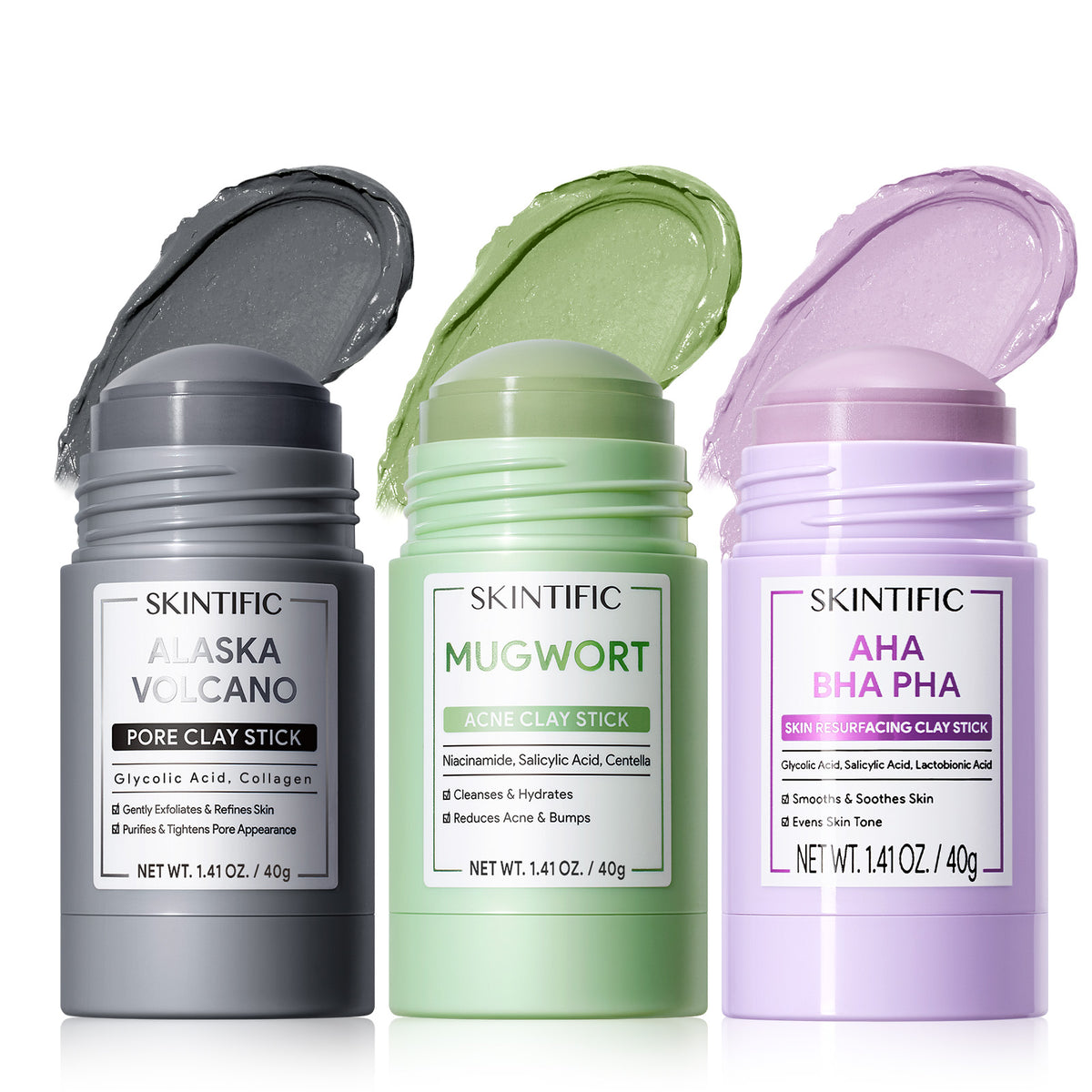 Pore Reset Clay Stick Set for Blackheads, Breakouts & Rough Texture