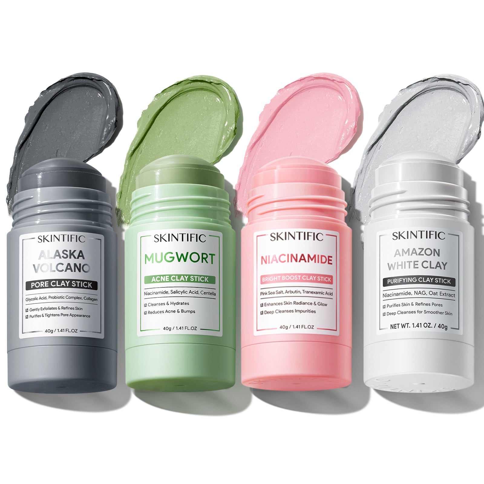 Deep Cleansing Clay Mask Set for Blackheads, Acne & Pore Care