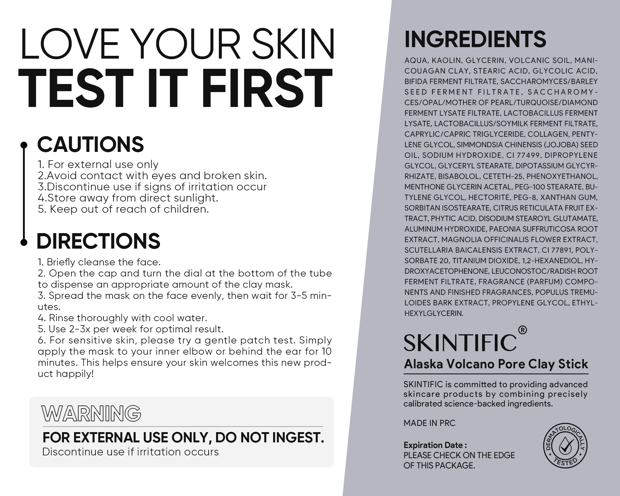 Alaska Volcano Blackhead Cleansing Mask Stick