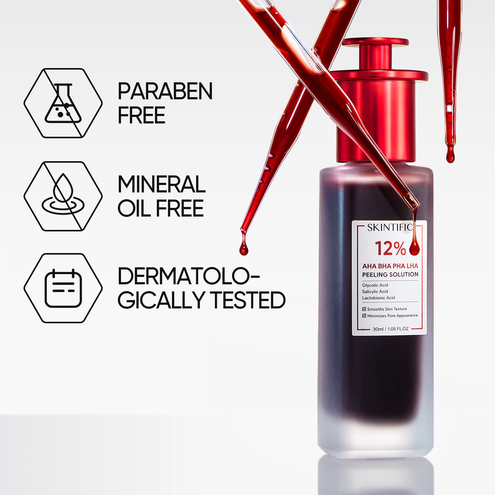 12% AHA BHA PHA LHA Peeling Solution Serum