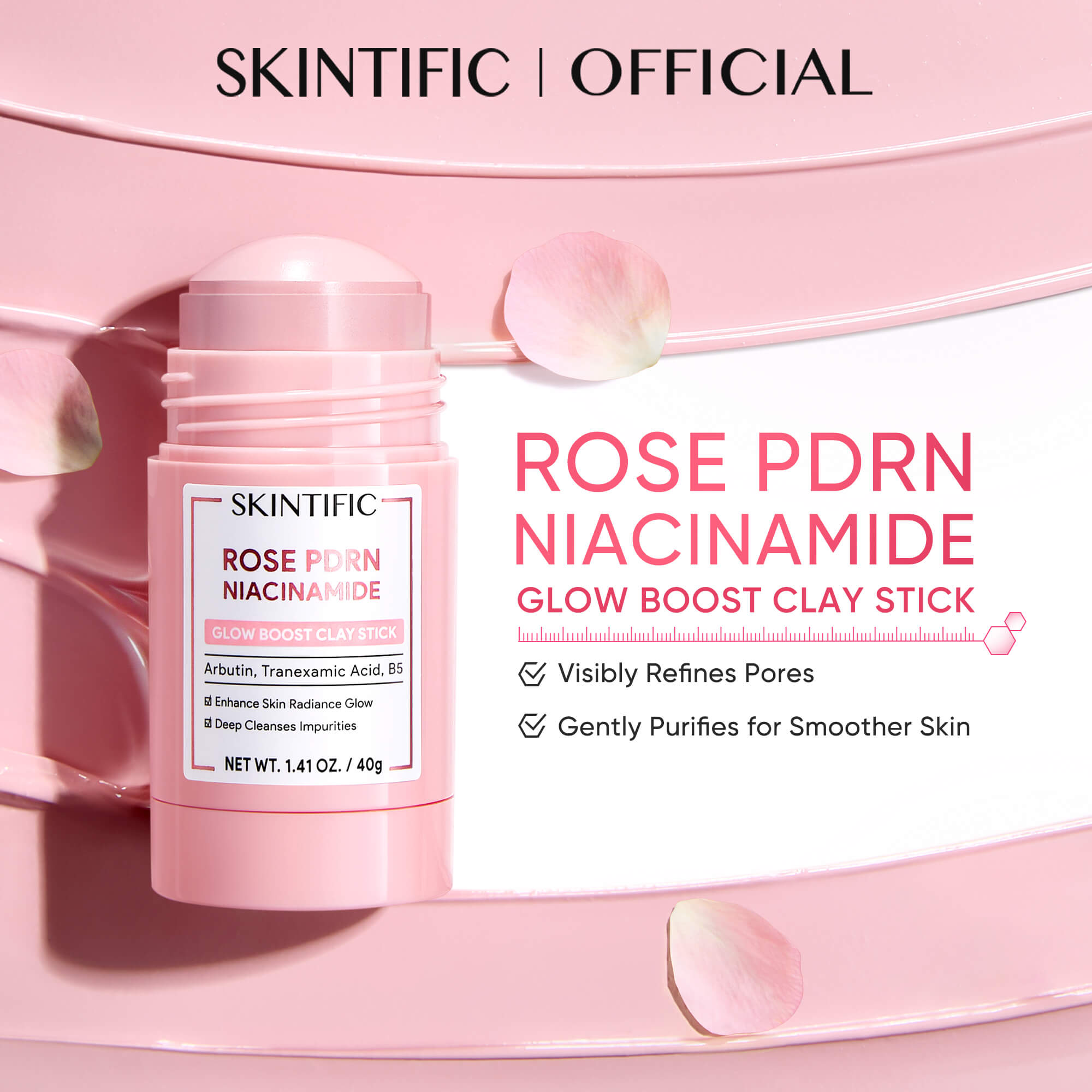 Rose PDRN Niacinamide Glow Boost Clay Stick