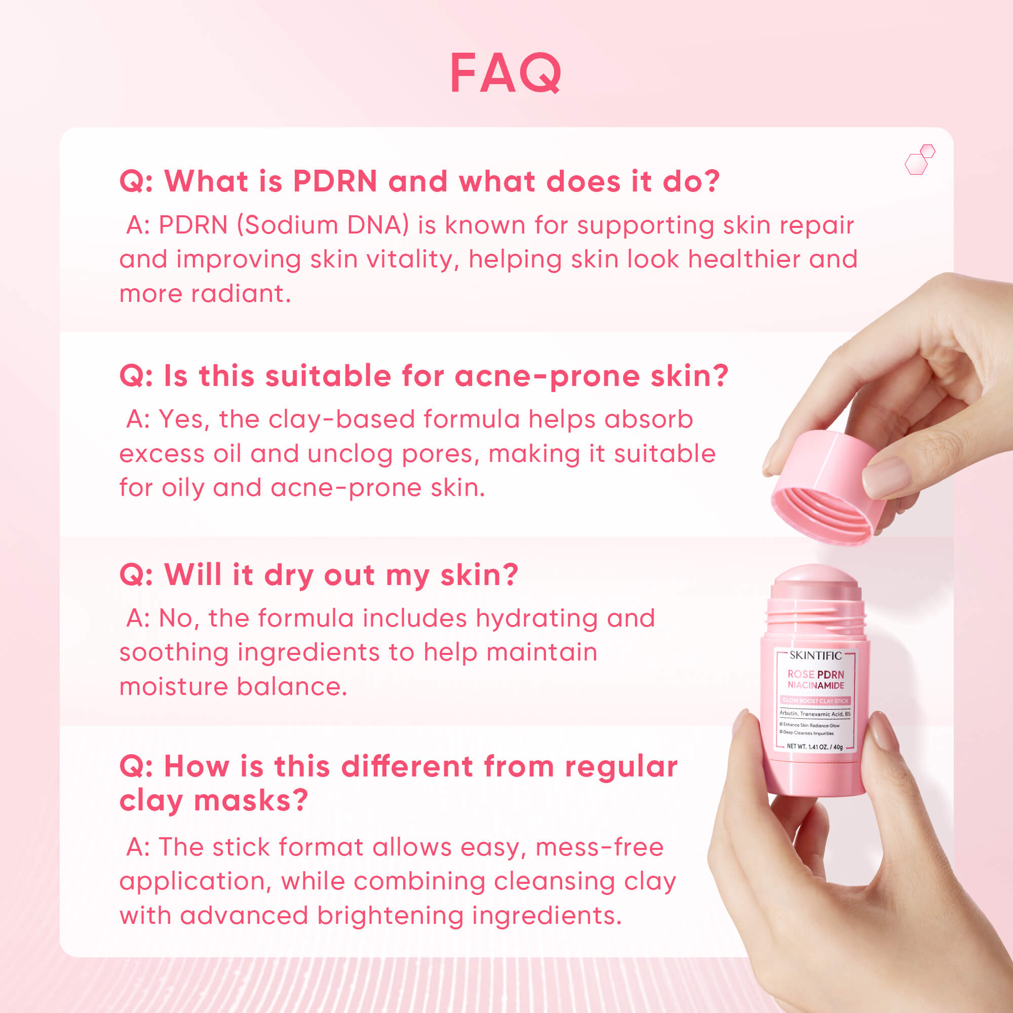 Rose PDRN Niacinamide Glow Boost Clay Stick