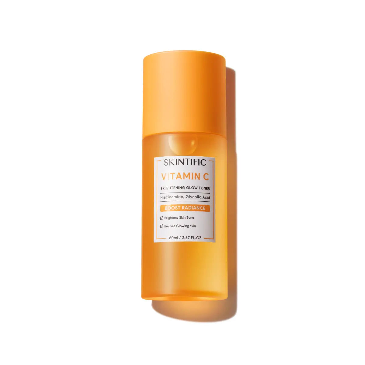 SKINTIFIC Vitamin C Brightening Glow Toner with Niacinamide and Glycolic Acid for radiant skin.